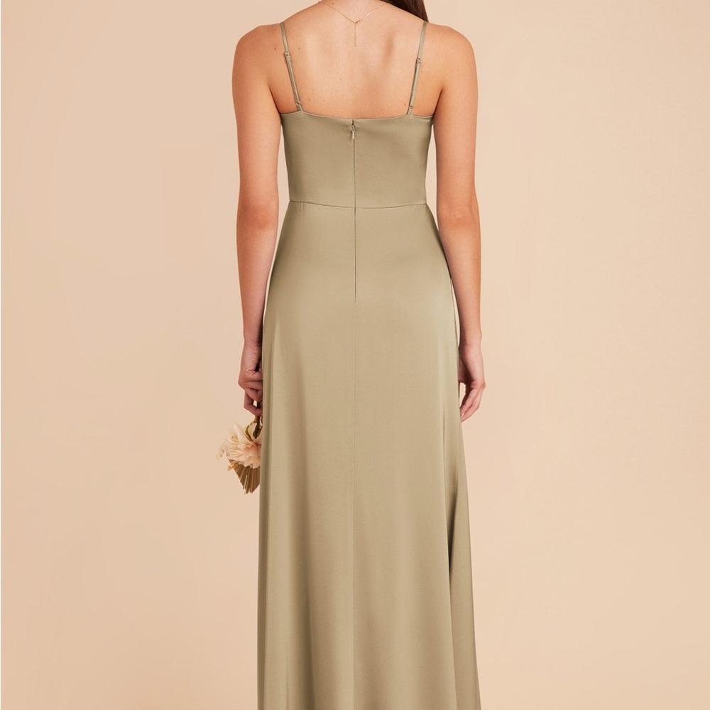 Birdie Grey Jennifer Dress Matte Satin Moss Green - Picture 3 of 3